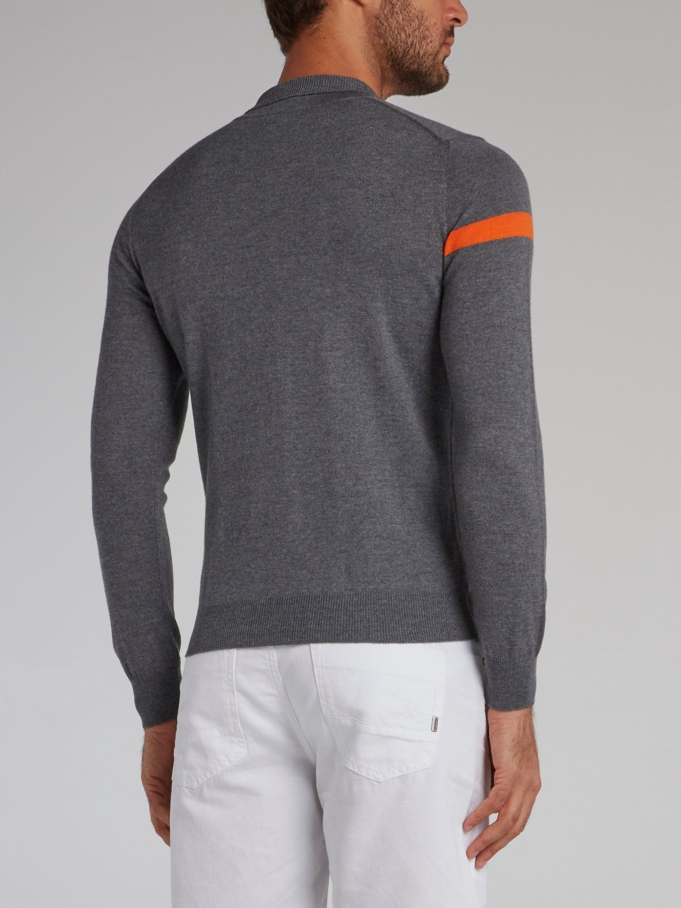 Grey Long Sleeve Polo Shirt