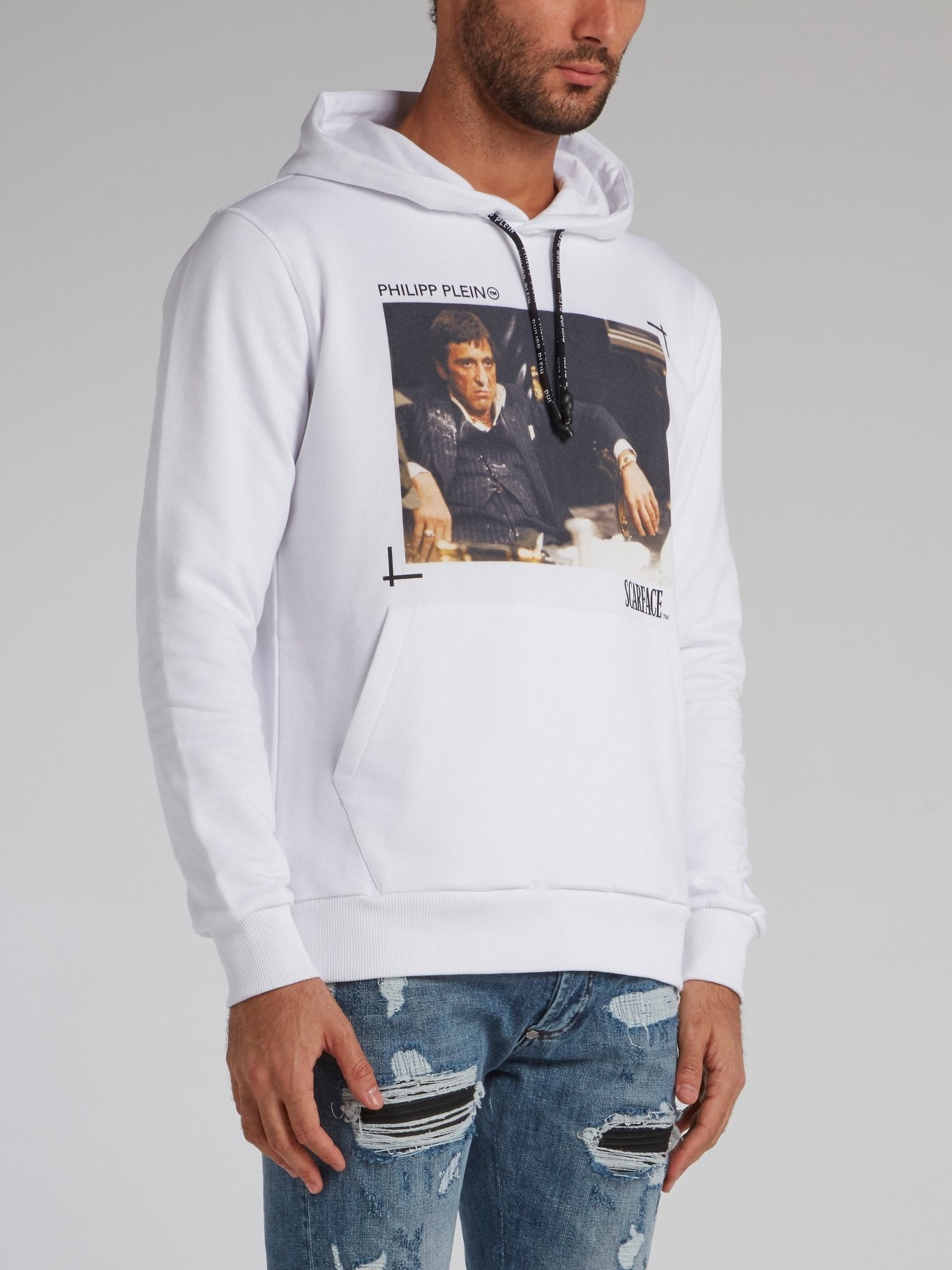 Scarface White Drawstring Hoodie Maison B More Global Store
