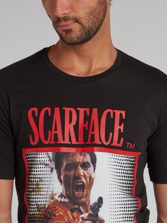 Scarface Black Graphic Print T-Shirt