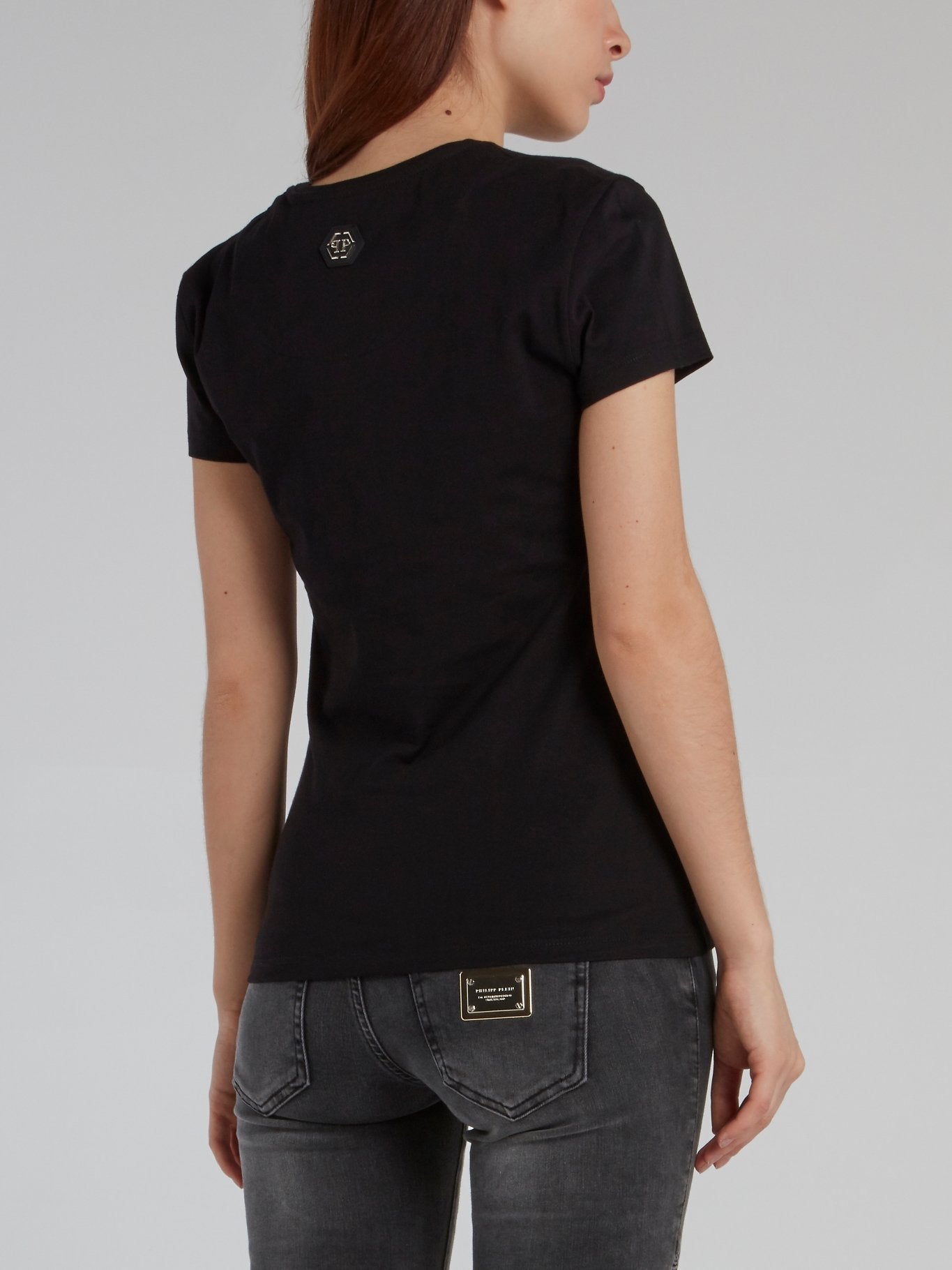 Black Statement Fitted T-Shirt