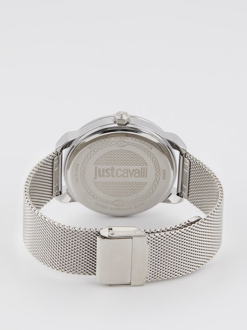 Forte Silver Milanese Strap Logo Watch