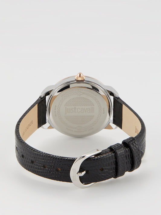Tenue Black Leather Strap Watch