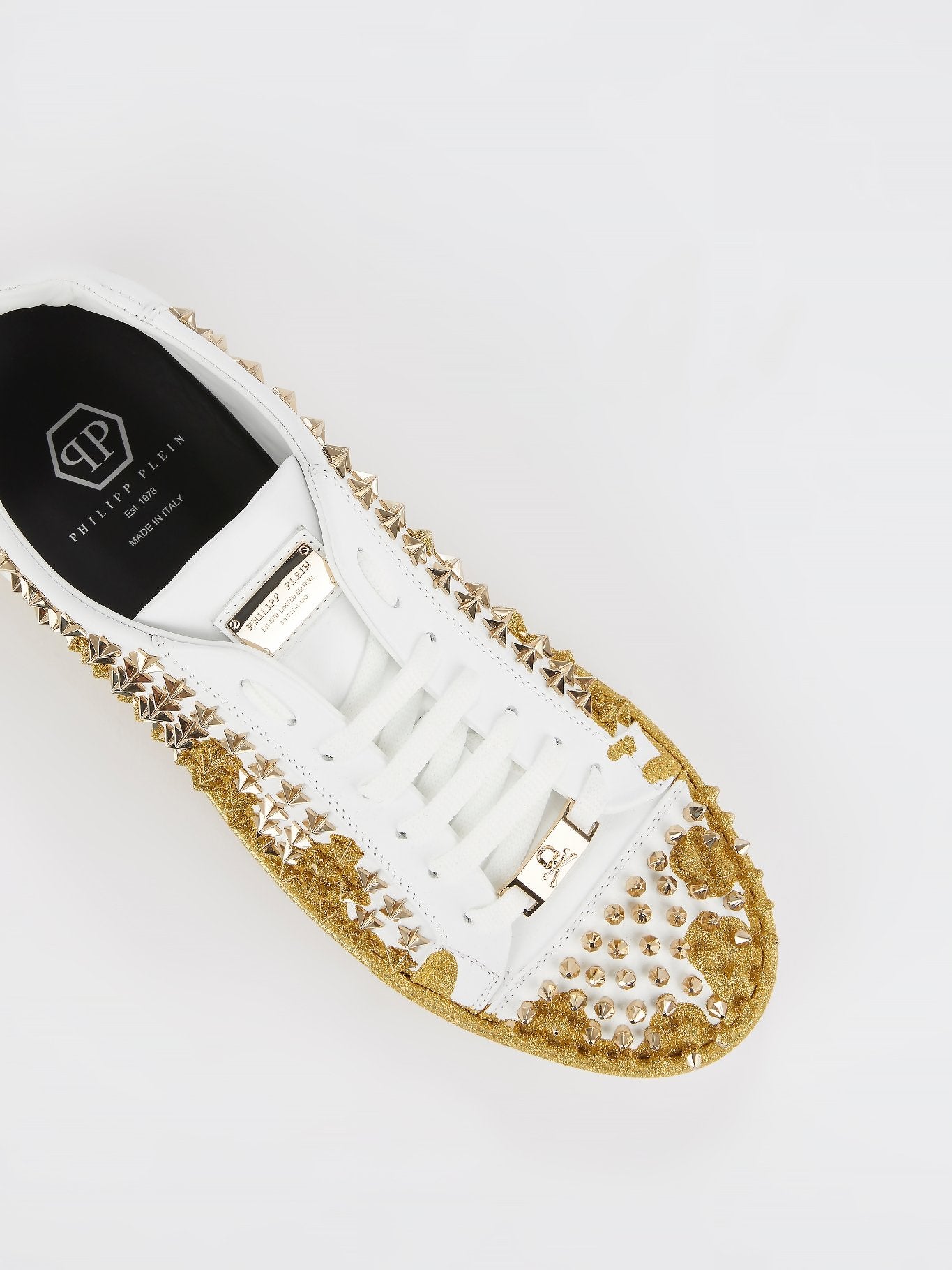Start Studded Glitter Gold Sneakers