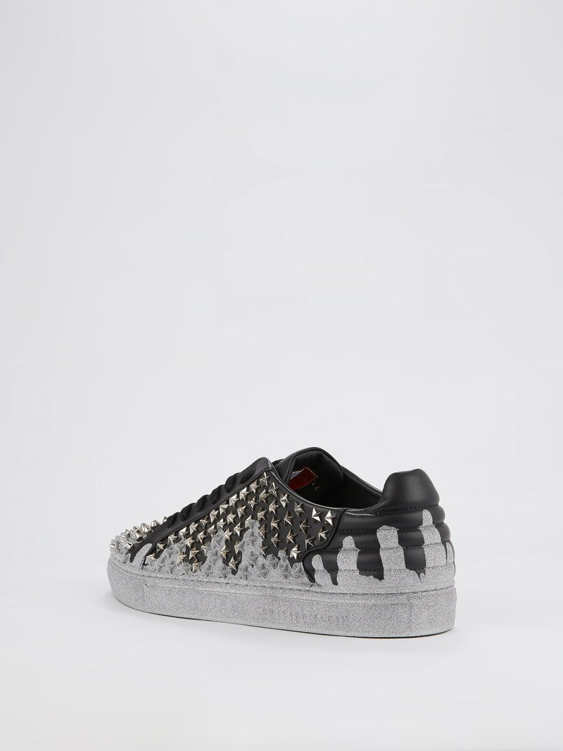 Start Studded Glitter Grey Sneakers