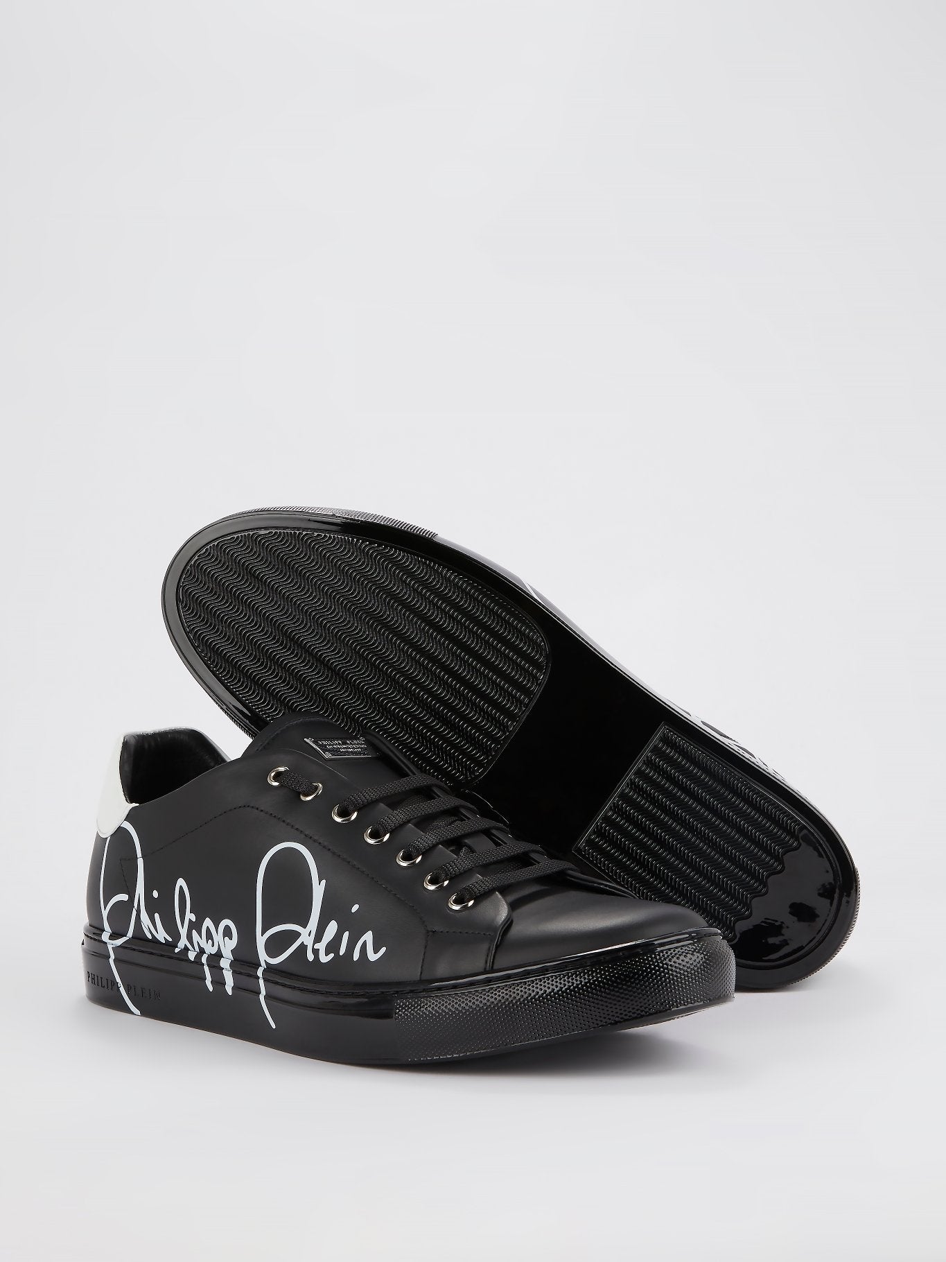Black Low Top Signature Sneakers
