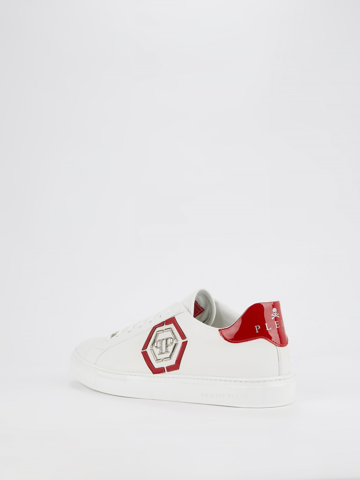 White Low Top Monogram Sneakers