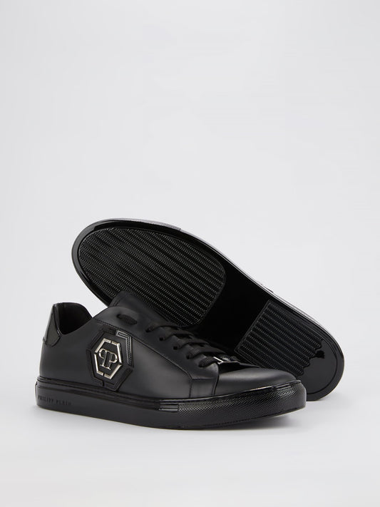 Black Low Top Monogram Sneakers