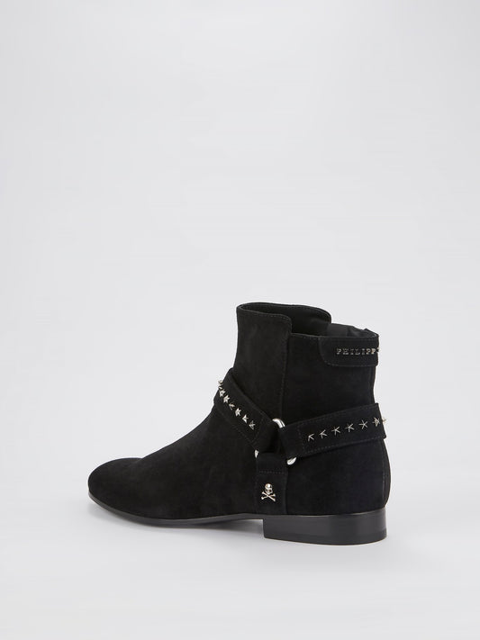 Black Star Studded Chelsea Boots