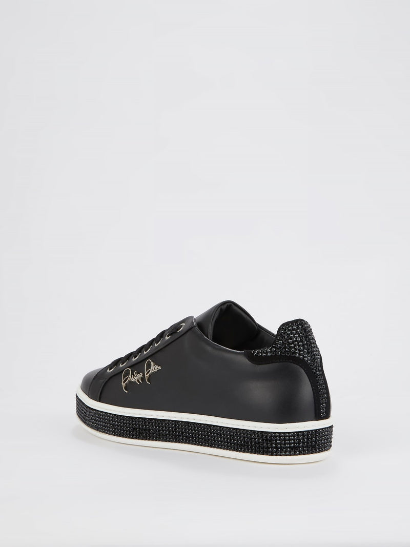 Black Studded Signature Sneakers