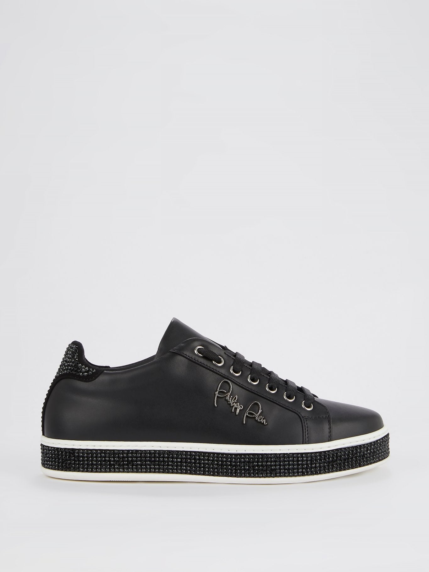 Black Studded Signature Sneakers