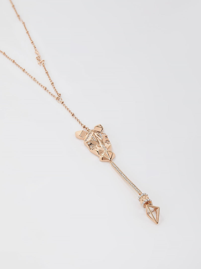 Gold Crystal Studded Cavalli Necklace