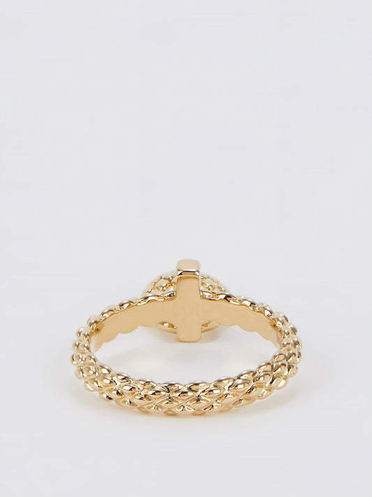 Gold Heart Embellished Ring - Size 8