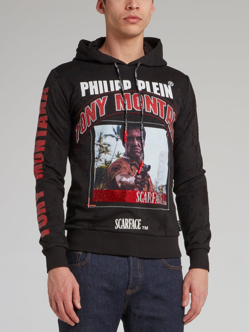 Scarface Black Distressed Graphic Sweatshirt