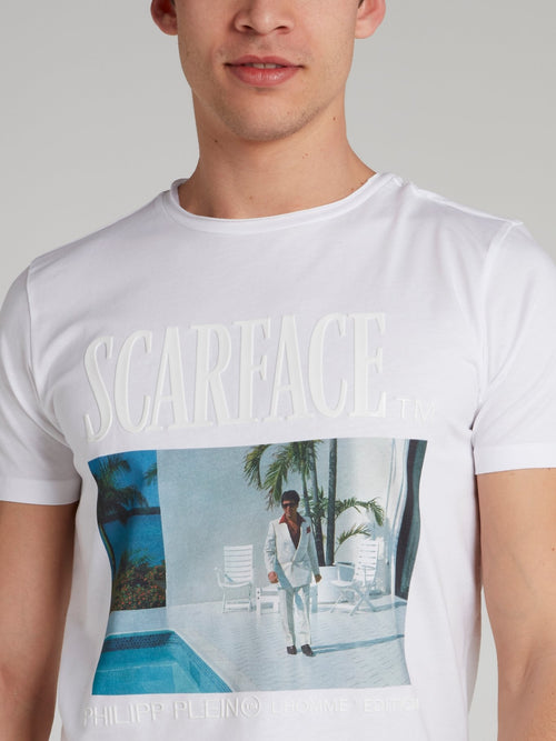 Scarface White Graphic T-Shirt