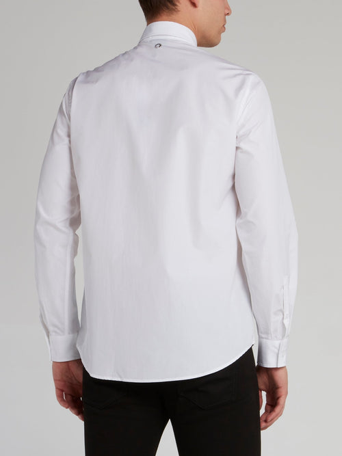 White Abstract Panel Shirt