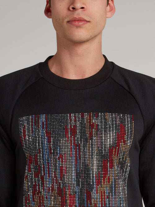 Black Multi-Stud Overlay Sweatshirt