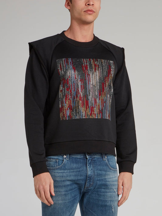 Black Multi-Stud Overlay Sweatshirt