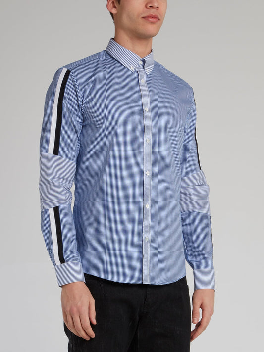 Blue Check Contrast Detail Shirt