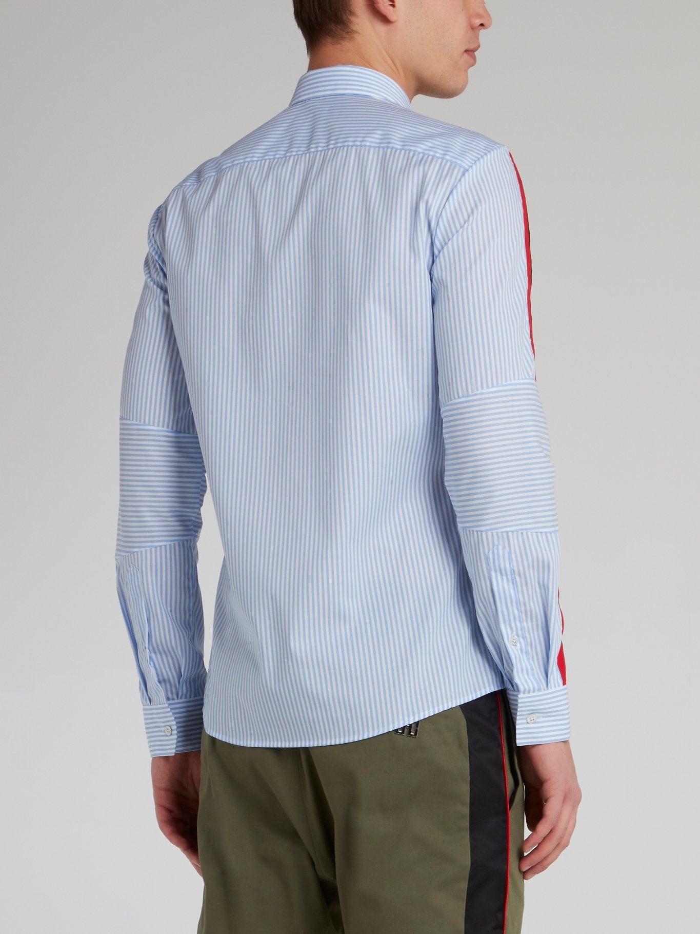 Blue Pinstripe Contrast Detail Shirt