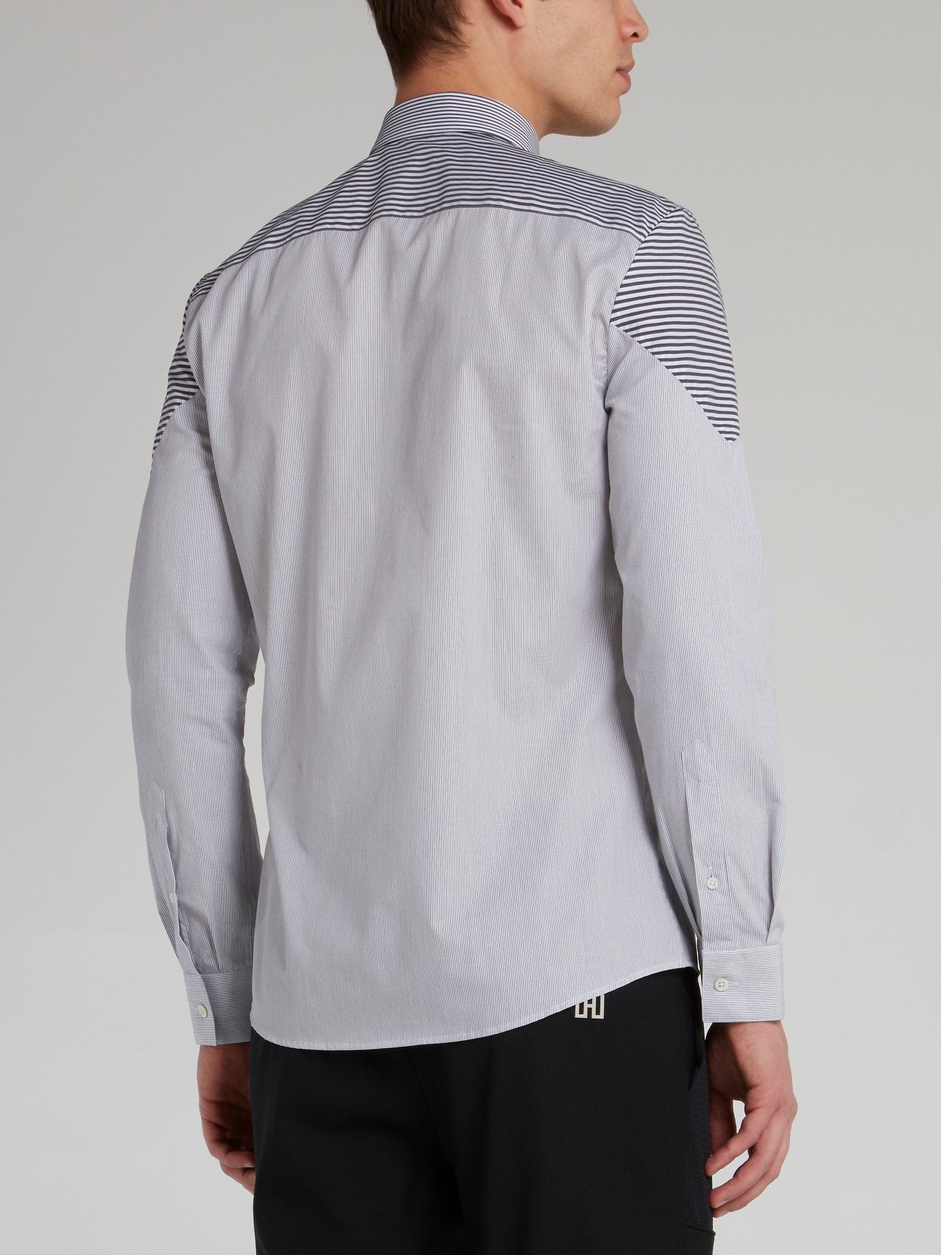 Grey Multi-Stripe Button Up Shirt