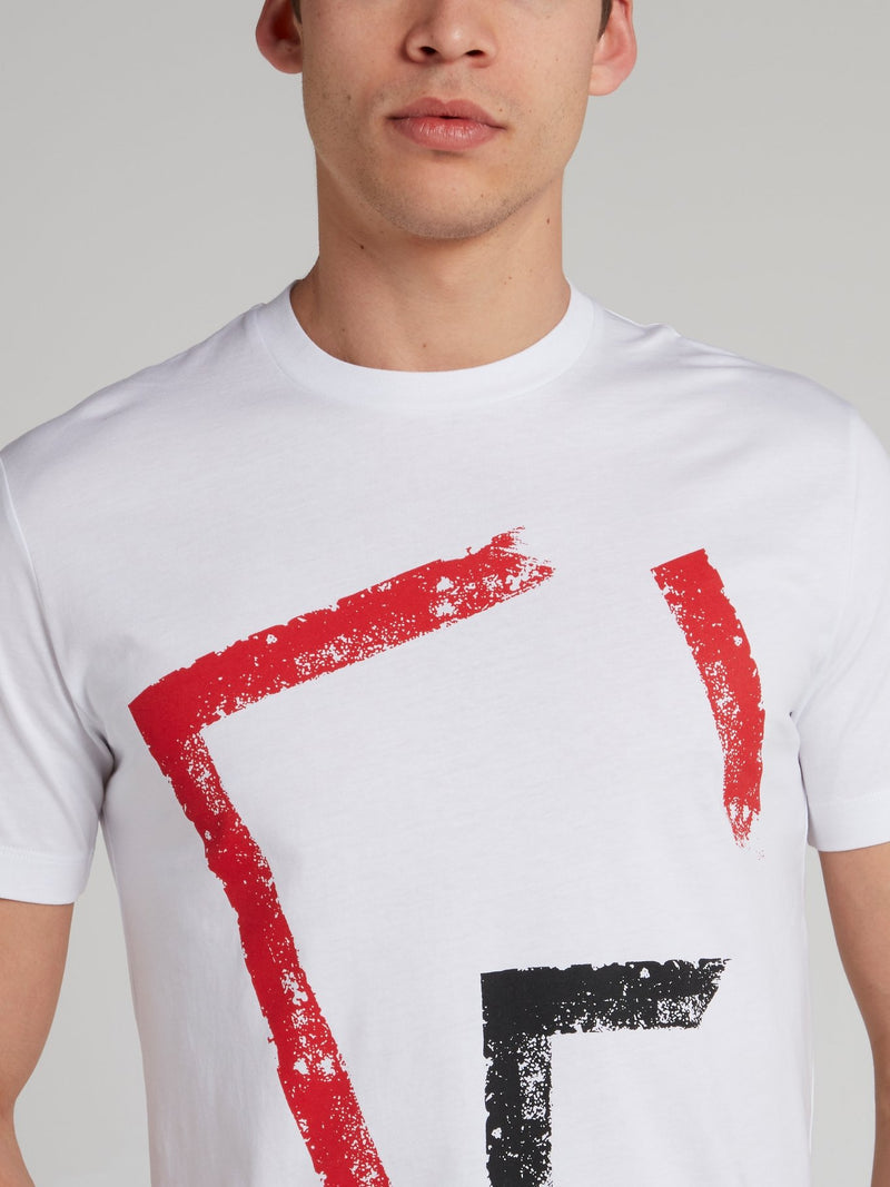 White Street Lines Print T-Shirt