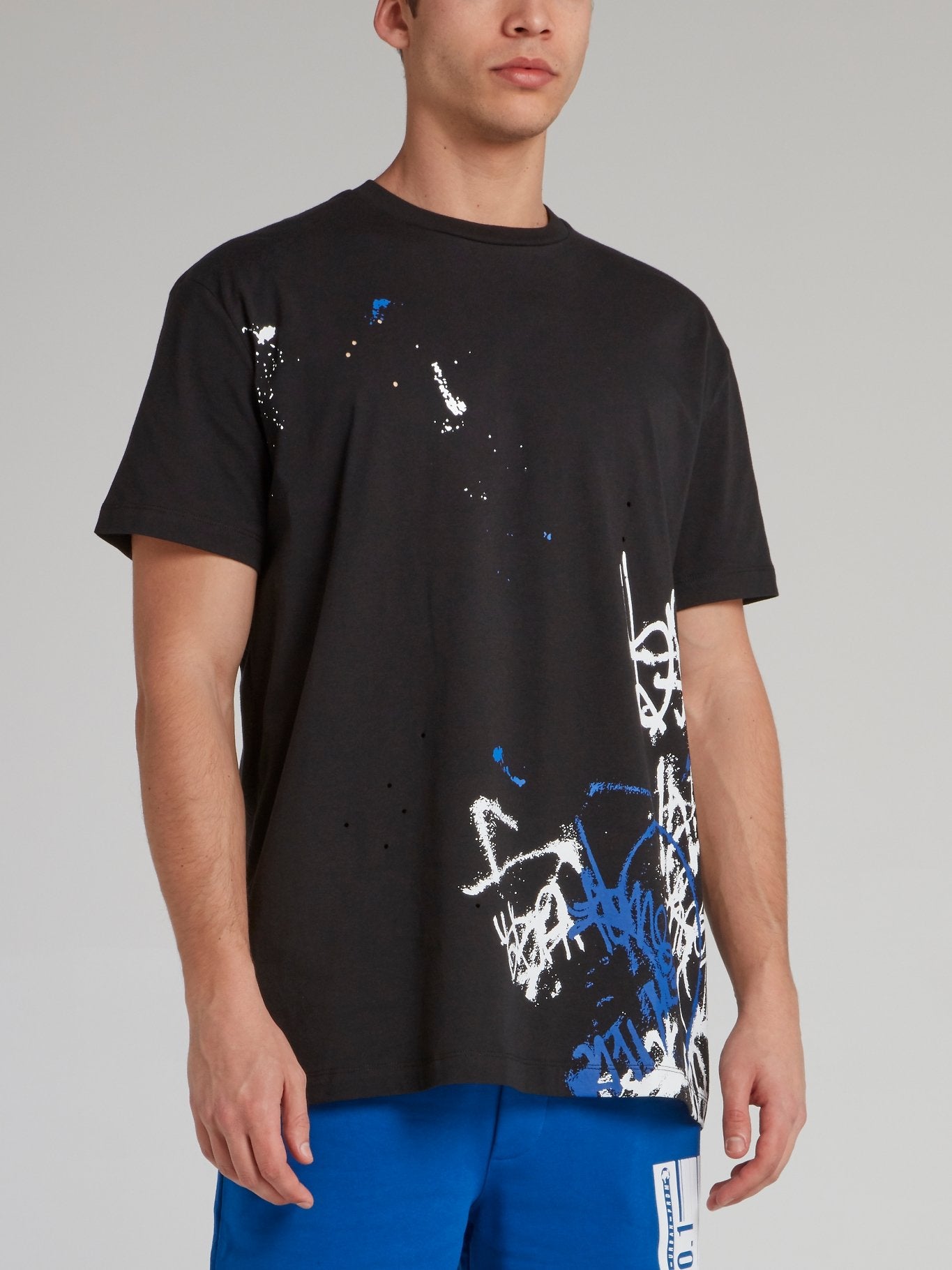 Black Graffiti Print T-Shirt