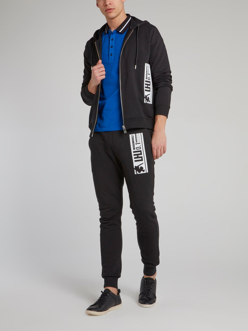 Black Rubber Barcode Detail Sweatshirt