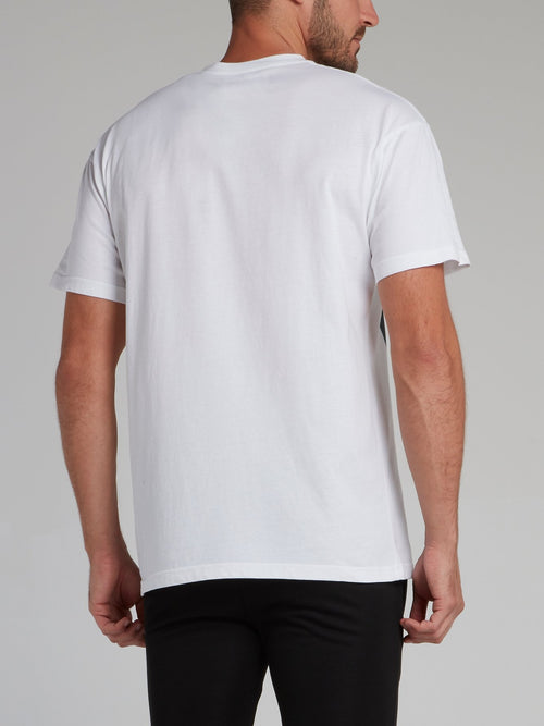 Joe Cool White Embroidered T-Shirt