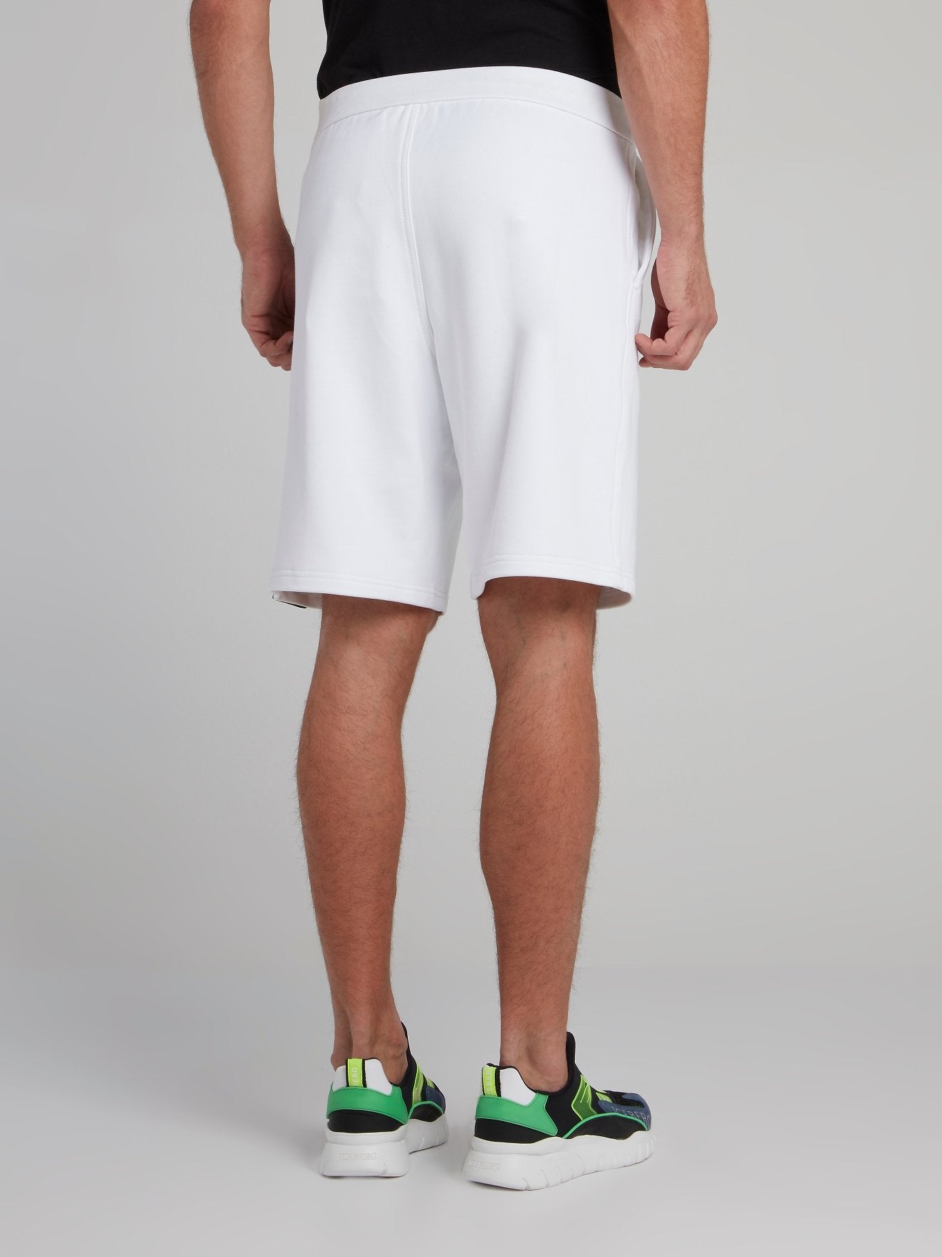 White Logo Tape Seam Shorts