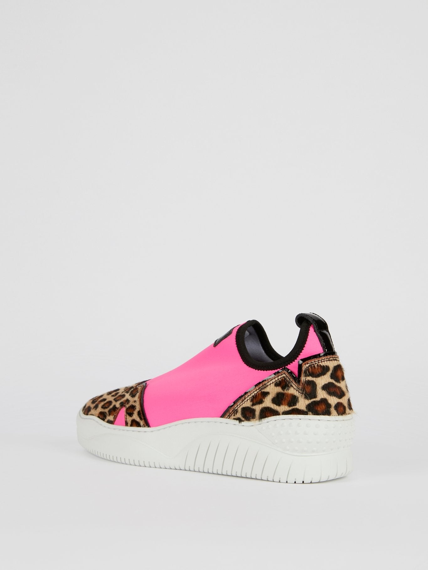 Leopard Panel Slip On Sneakers