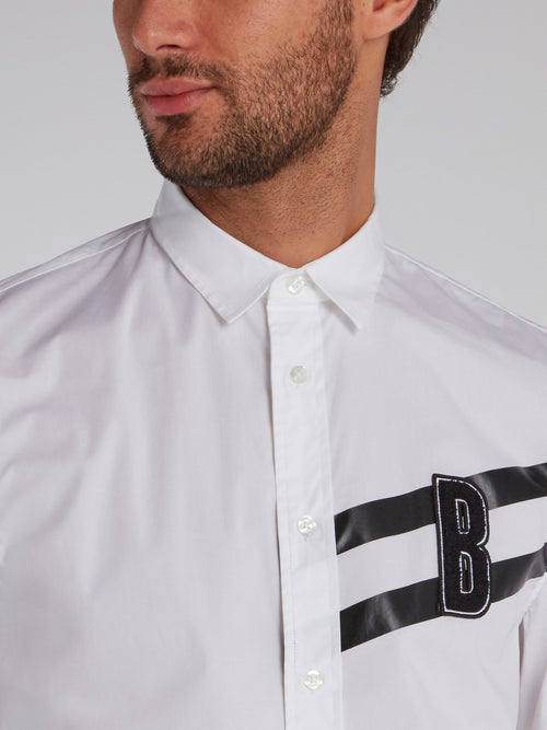 White Monogram Appliquéd Shirt