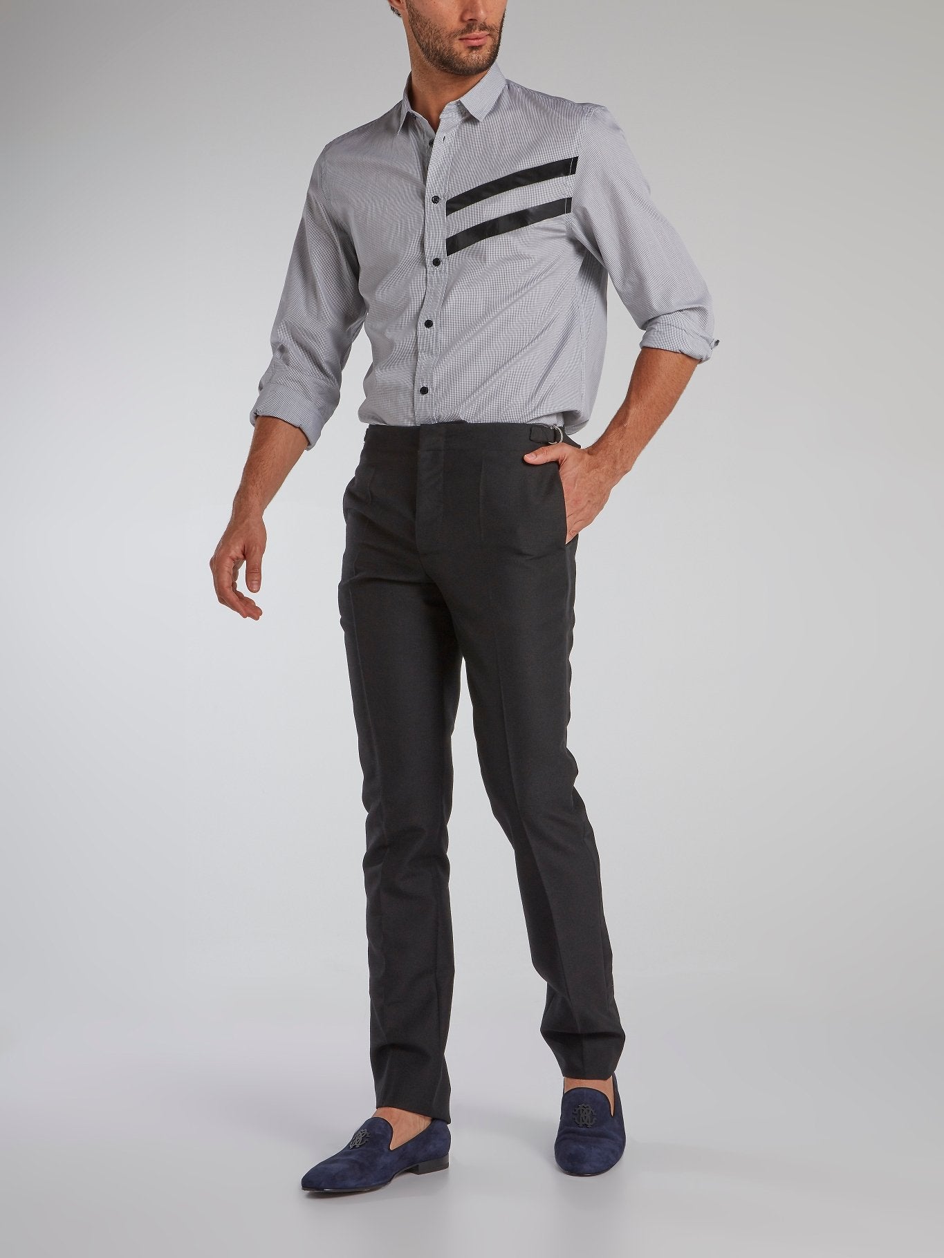 Charcoal Slim Fit Suit Pants Maison-B-More Global Store Charcoal Slim Fit Suit Pants Maison-B-More Global Store