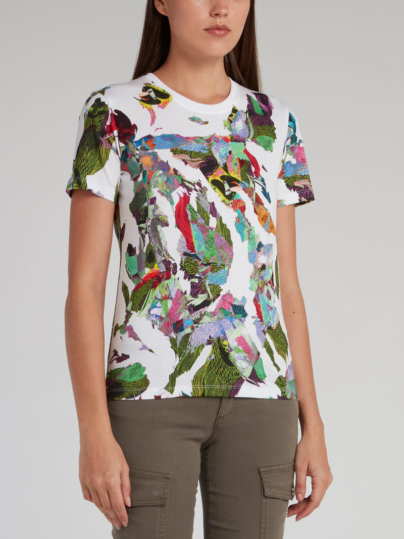Abstract Panel Printed T-Shirt