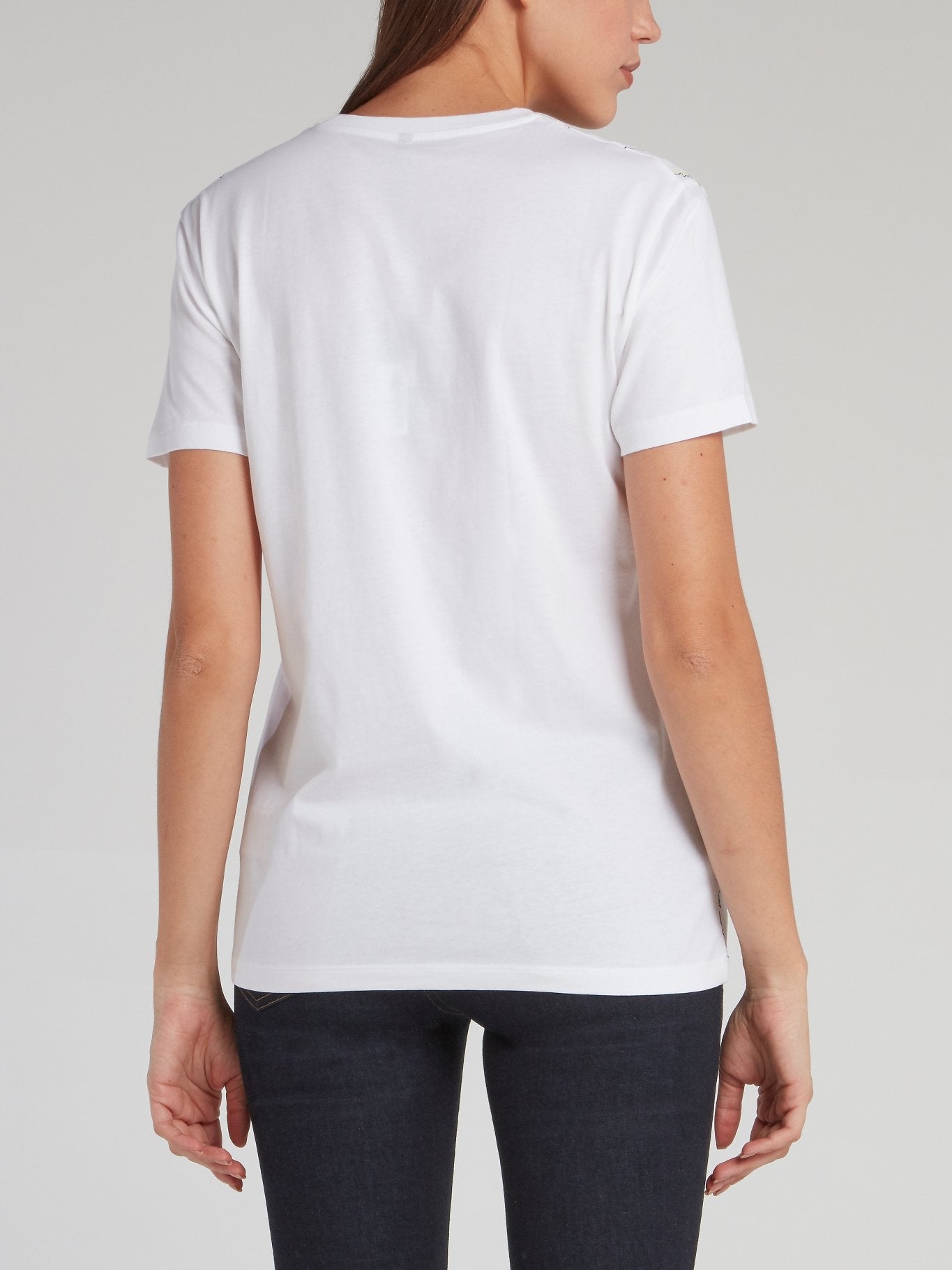 White Seismic Wave Print T-Shirt
