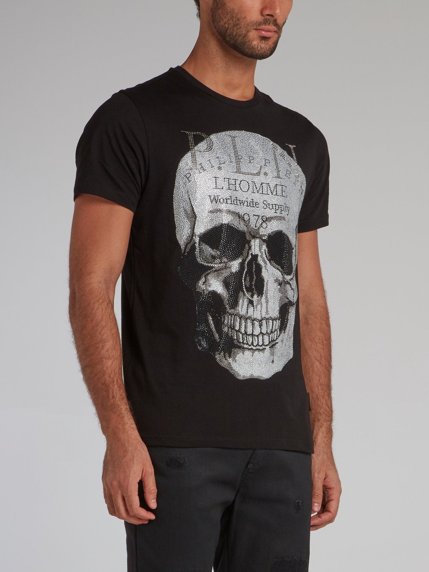 Black Platinum Skull Crewneck T-Shirt