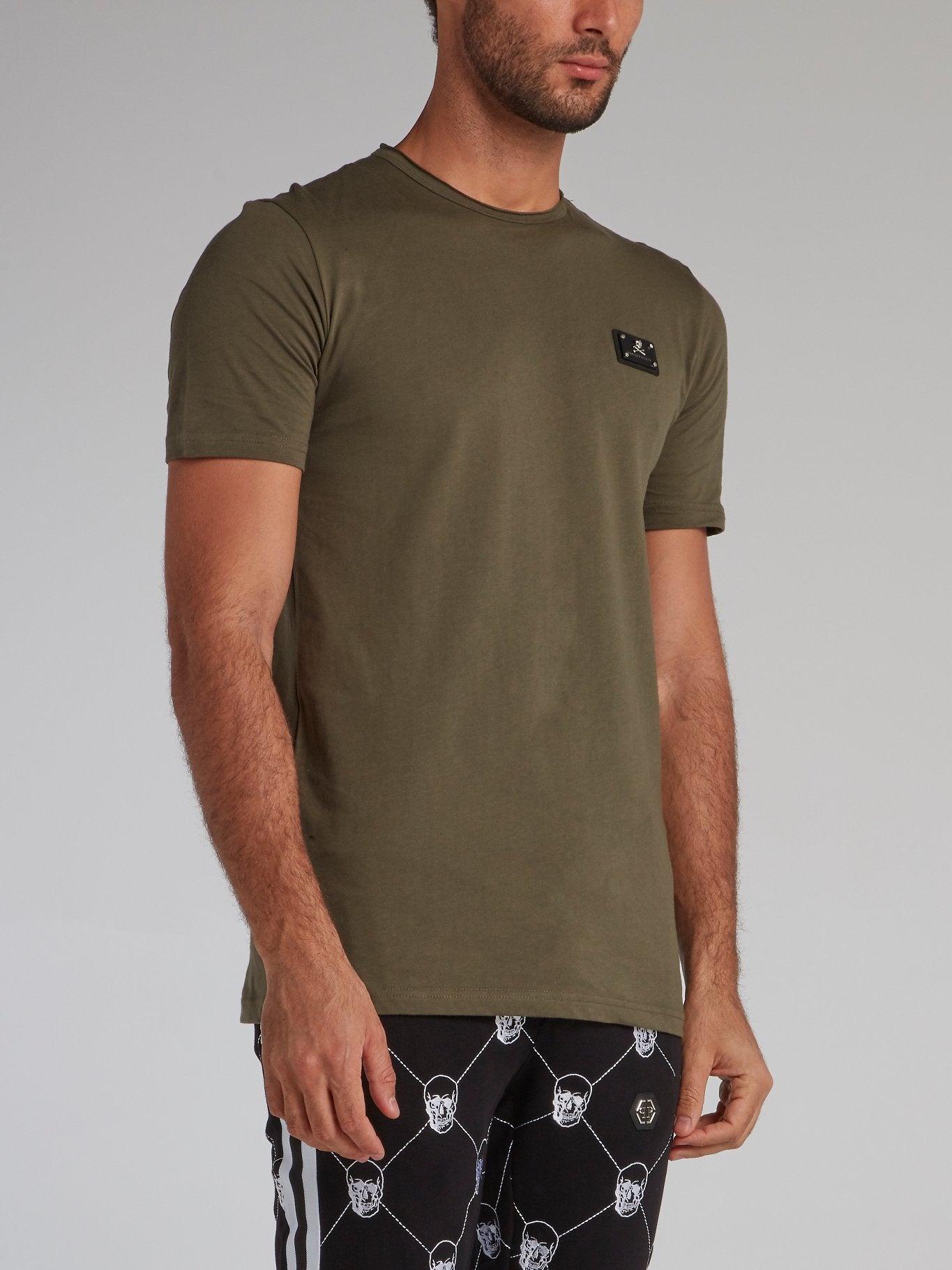 Olive Skull Patch T-Shirt