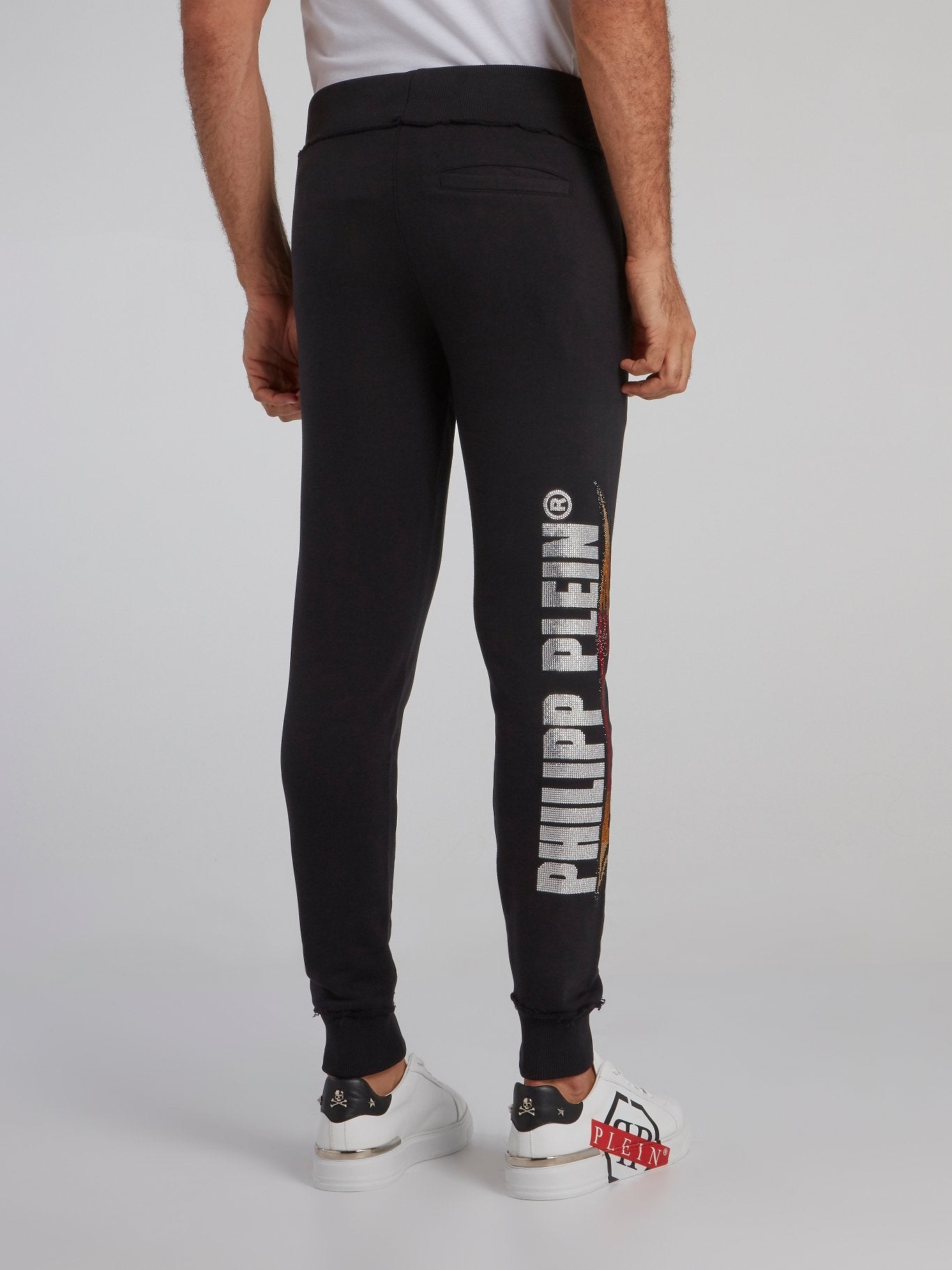Black Studded Logo Jogging Trousers