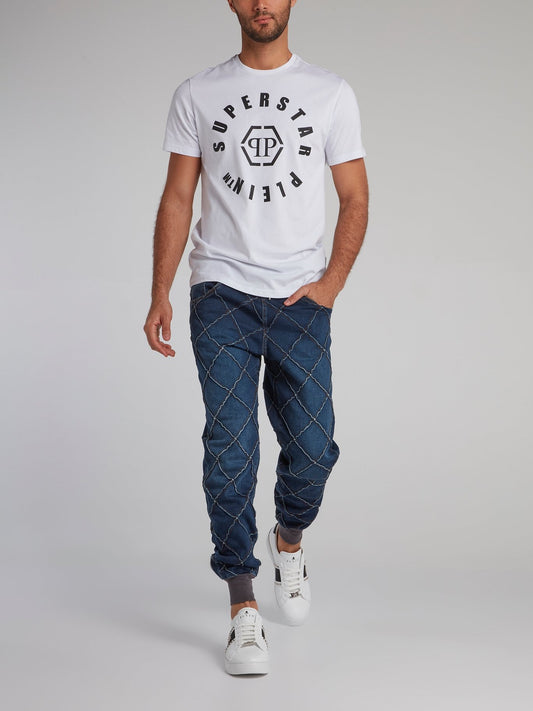 Navy Statement Jogging Trousers
