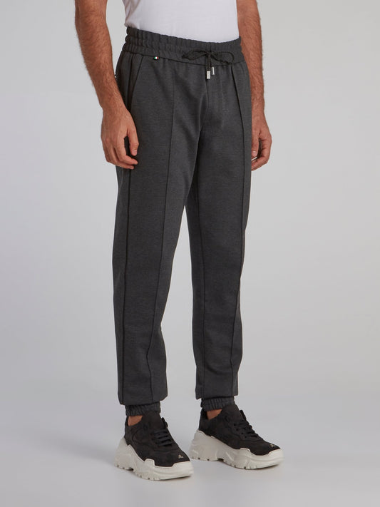 Grey Pleated Active Trousers