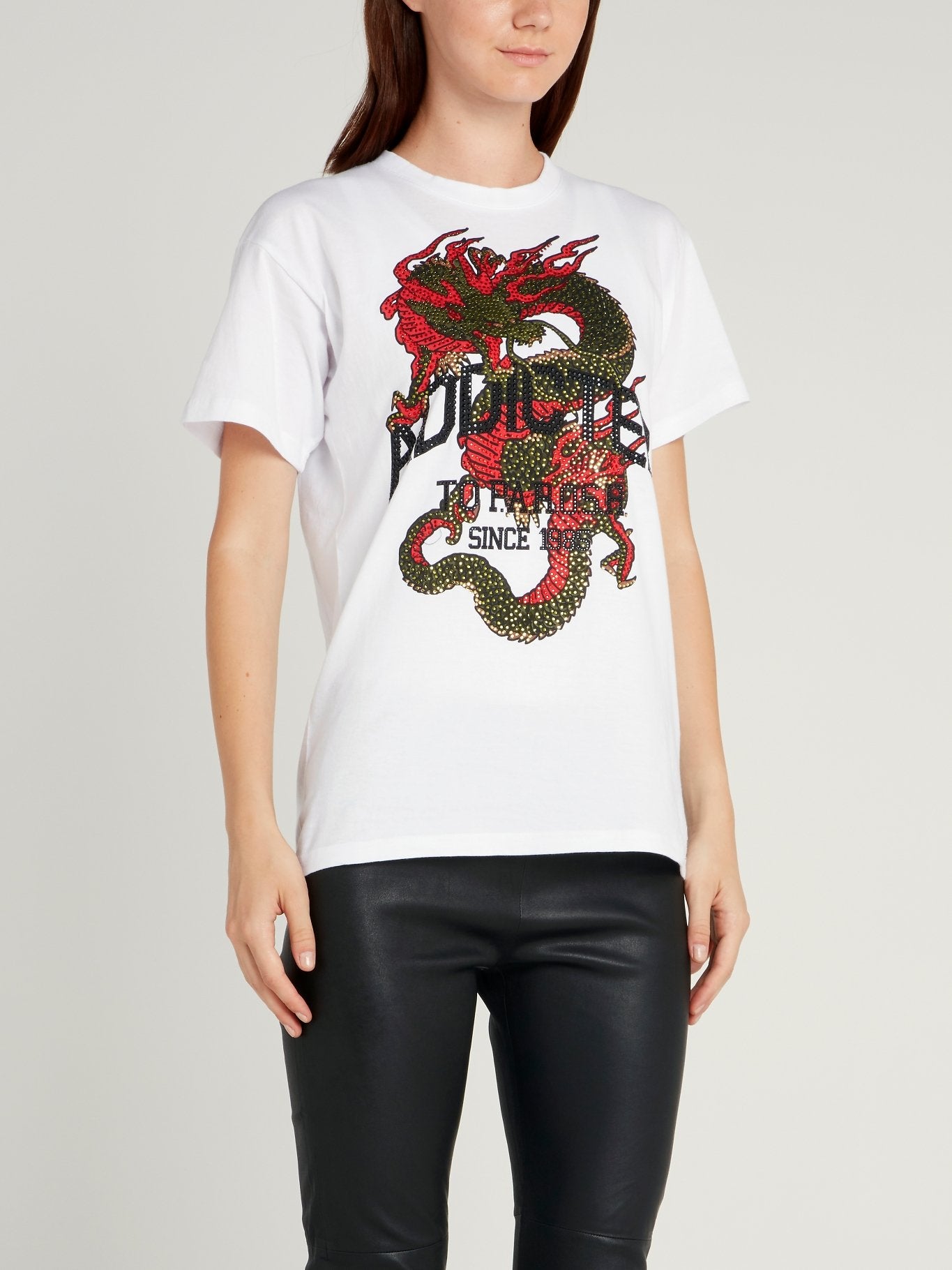 White Studded Dragon T-Shirt