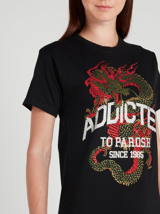 Black Studded Dragon T-Shirt