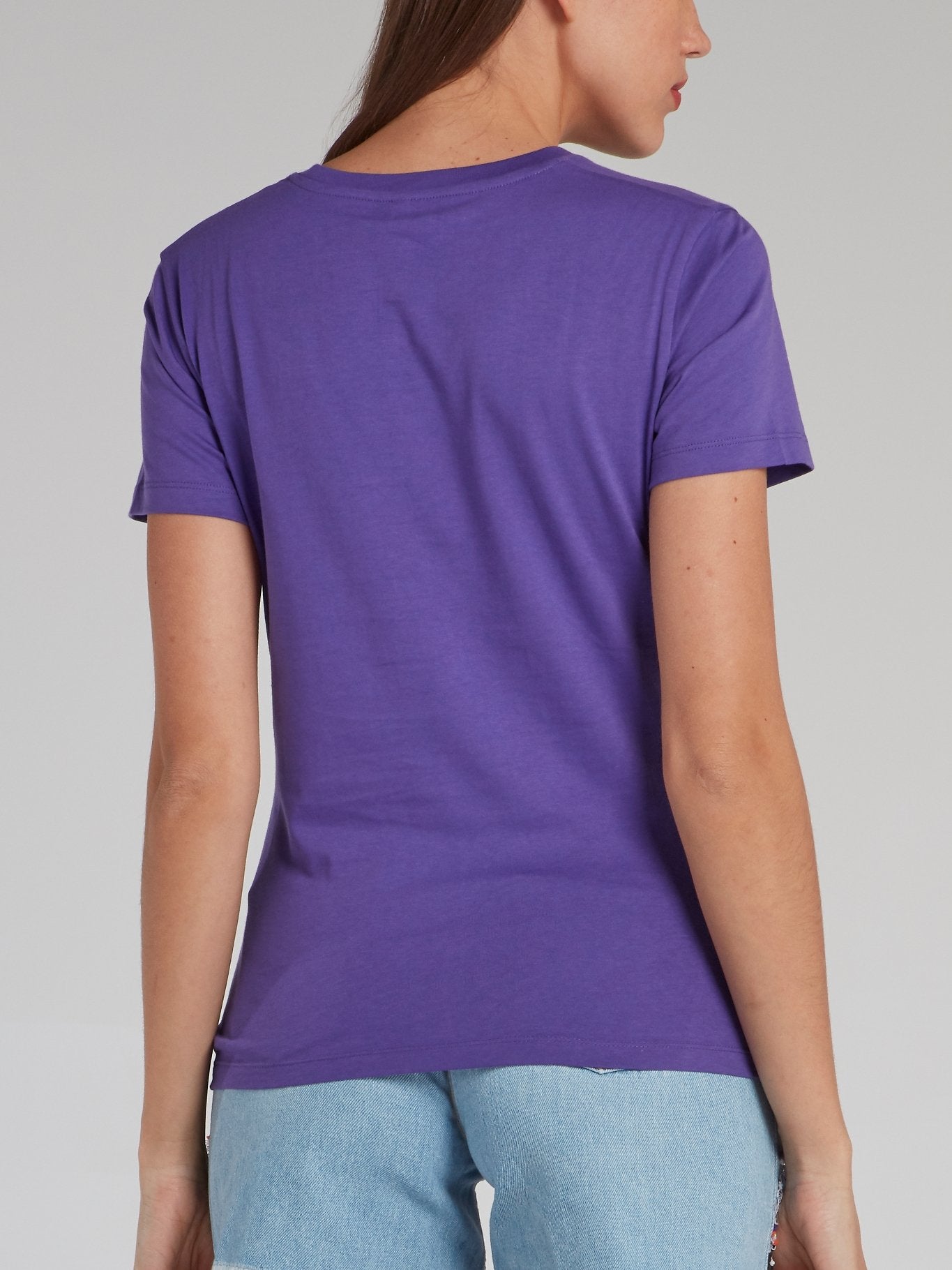 Purple Logo Appliquéd T-Shirt