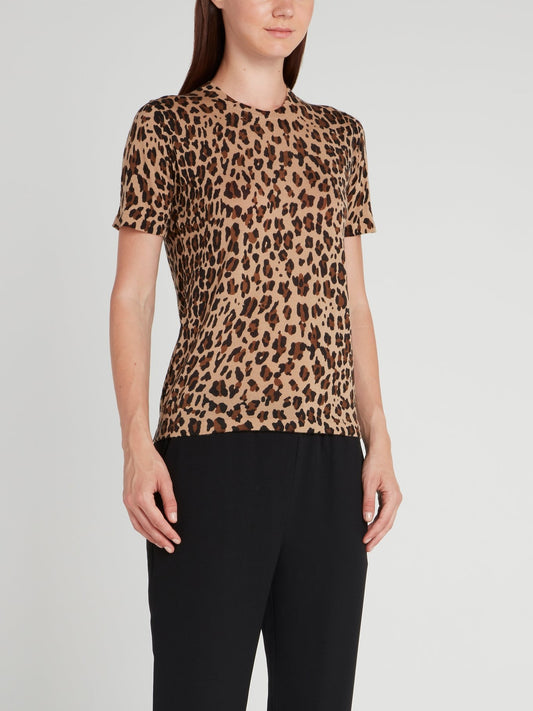Leopard Print Wool Top