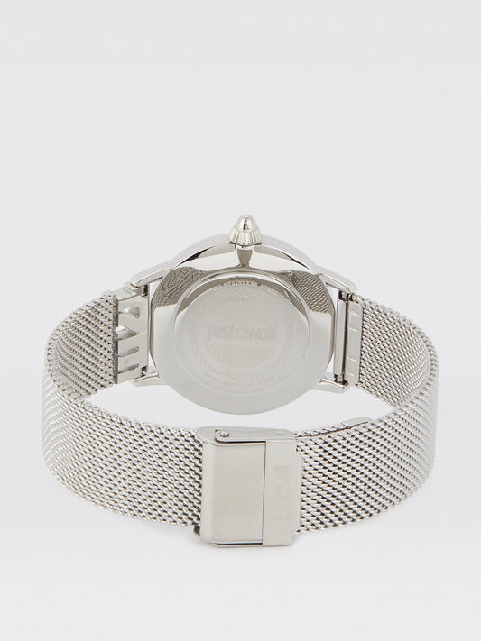 Logo Base Silver Milanese Strap Watch