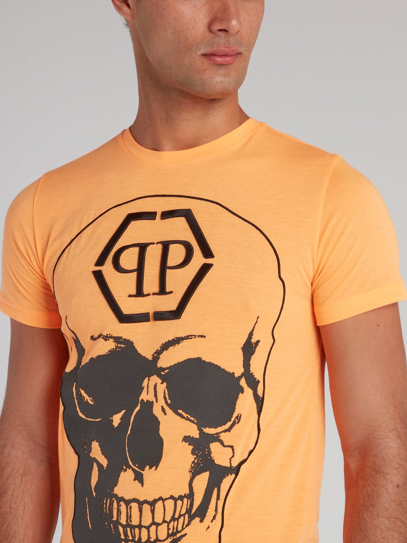 Orange Monogram Skull T-Shirt
