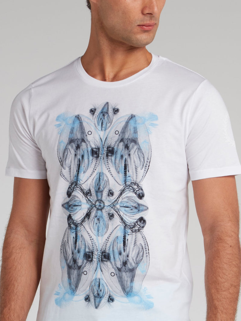 Mahatma White Abstract Print T-Shirt