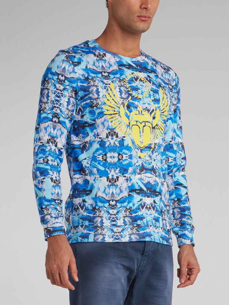 Jeremias Blue Paint Print Sweatshirt