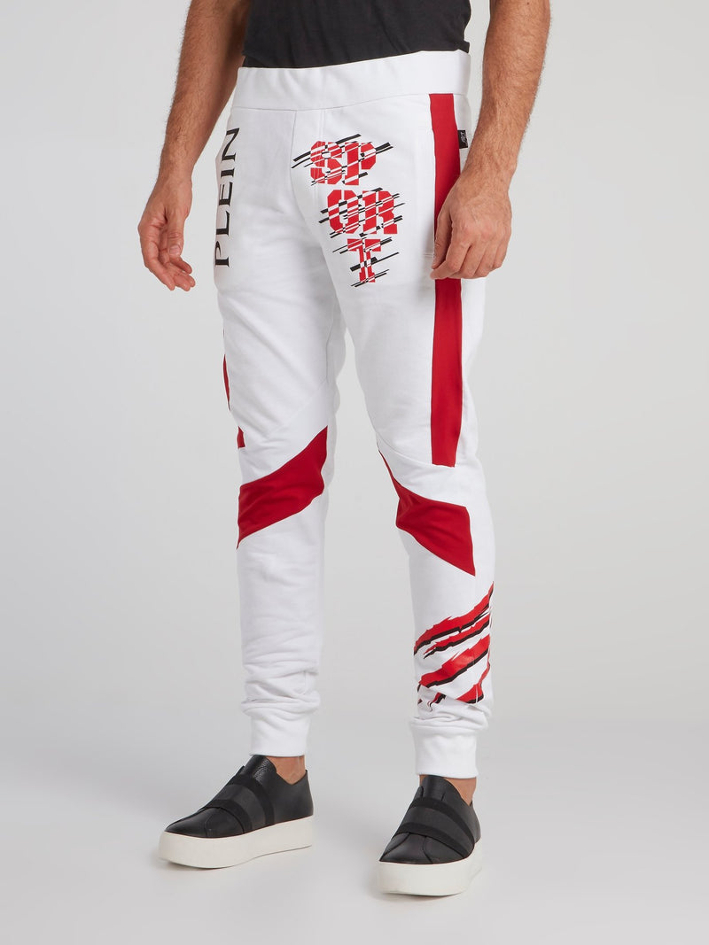 Markab White Contrast Jogging Trousers