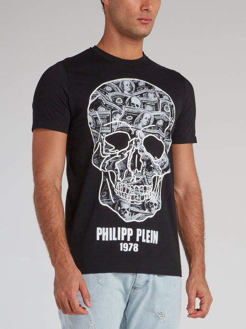 Black Dollar Skull Crewneck T-Shirt