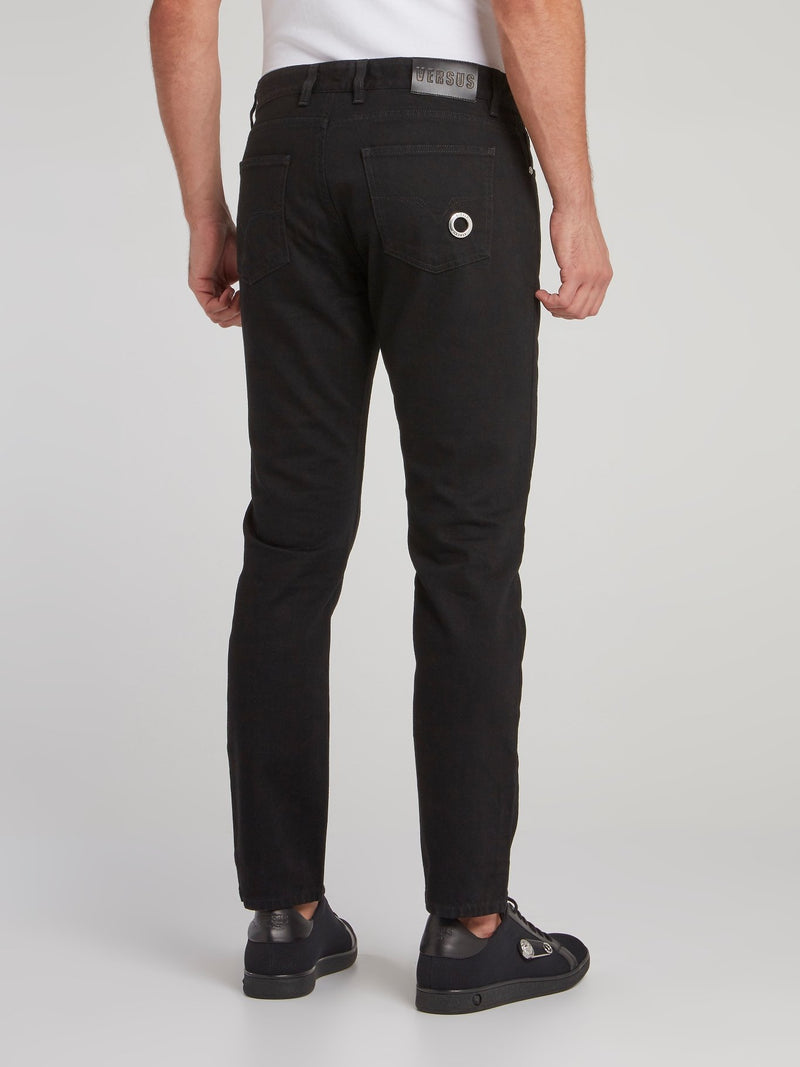 Black Cropped Denim Jeans